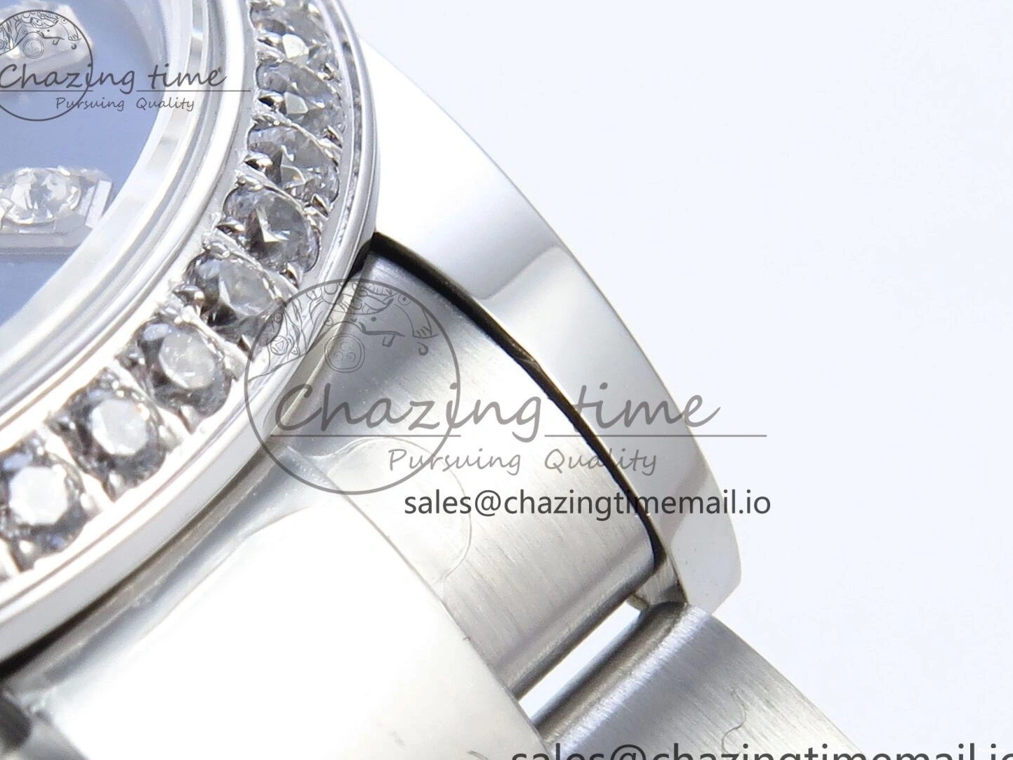 MiroTime 0421 TravelReady DateJust 31 278384RBR ARF 1:1 Best Edition 904L Steel Blue Diamonds Dial Diamonds Bezel on SS Oyster Bracelet ETA 434